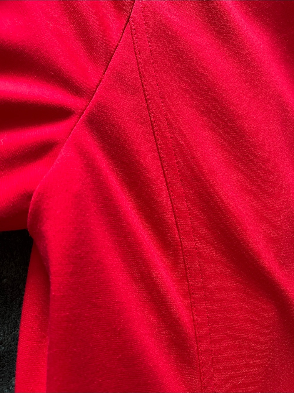 Calvin Klein Red Ruffle Front Open Blazer - Picture 8 of 9